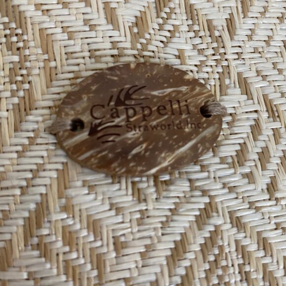 Cappelli NWOT Straw Woven Beige Small Clutch Bag With Rope Handle & Wooden Beads - Picture 13 of 13